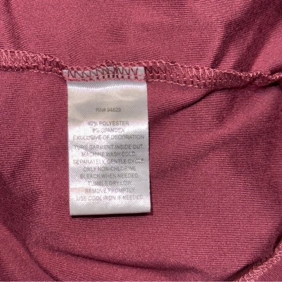 Derek Heart Plus 2X Mauve Floral Lace-Up Long Sleeve Shift Dress - Picture 7 of 8